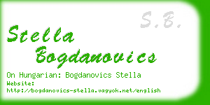 stella bogdanovics business card